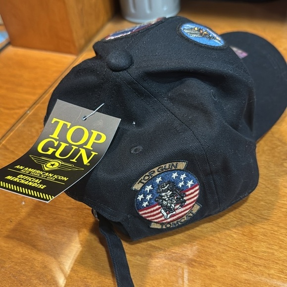 NEW Top Gun Hat Cap black with patches - Picture 3 of 4